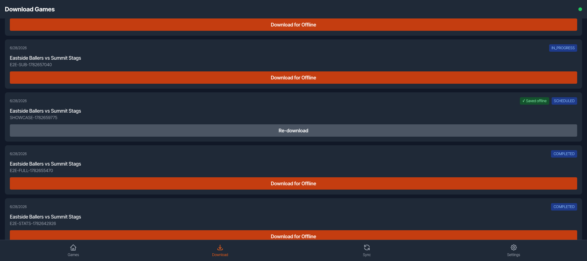 Auto-sync status